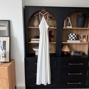 STAUD White Satin Dress